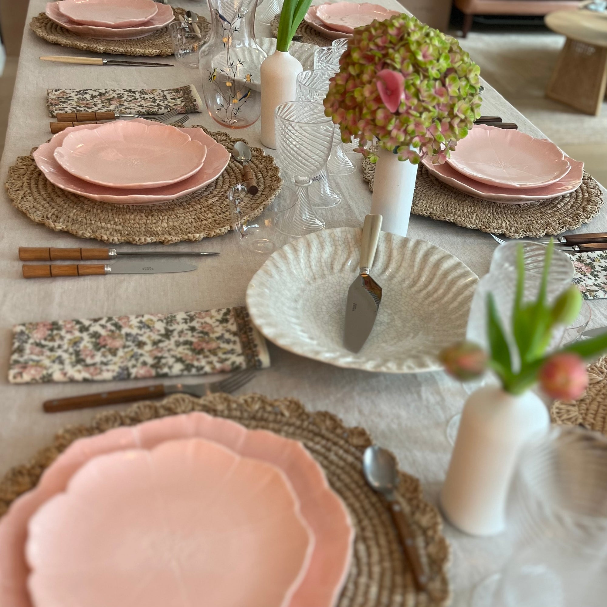 ASSIETTE PLATE CHERRY BLOSSOM ROSE - LOT DE 4