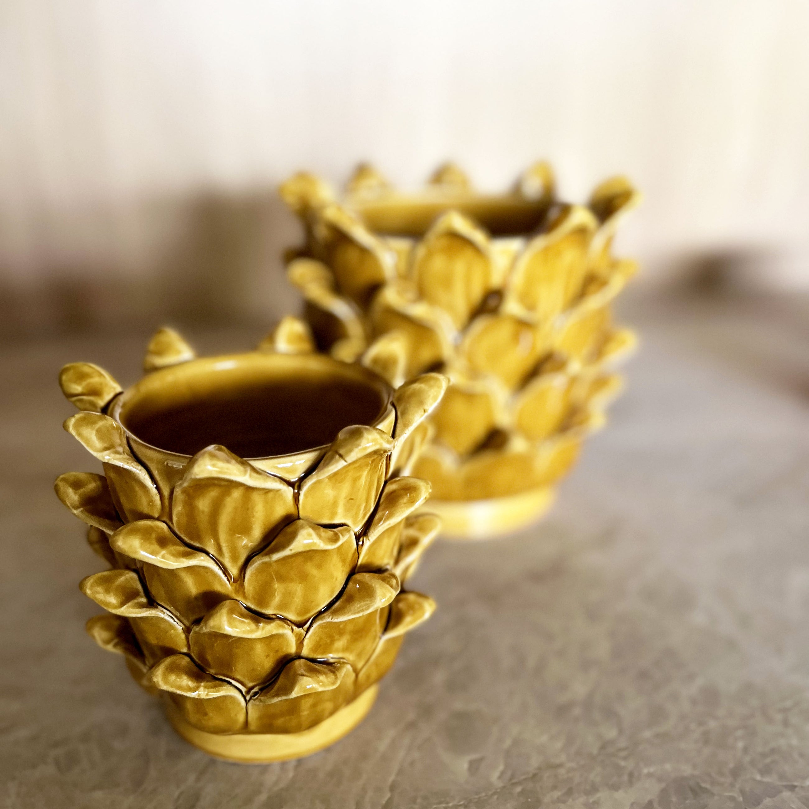 ARTICHOKE PLANT POT XS - HONEY YELLOW