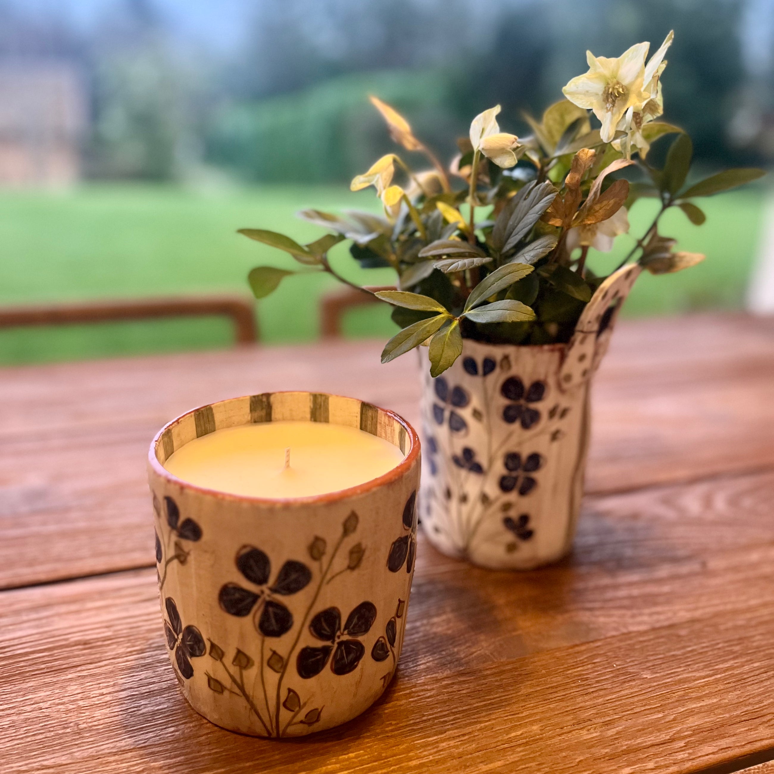 BLUE FLOWER CANDLE