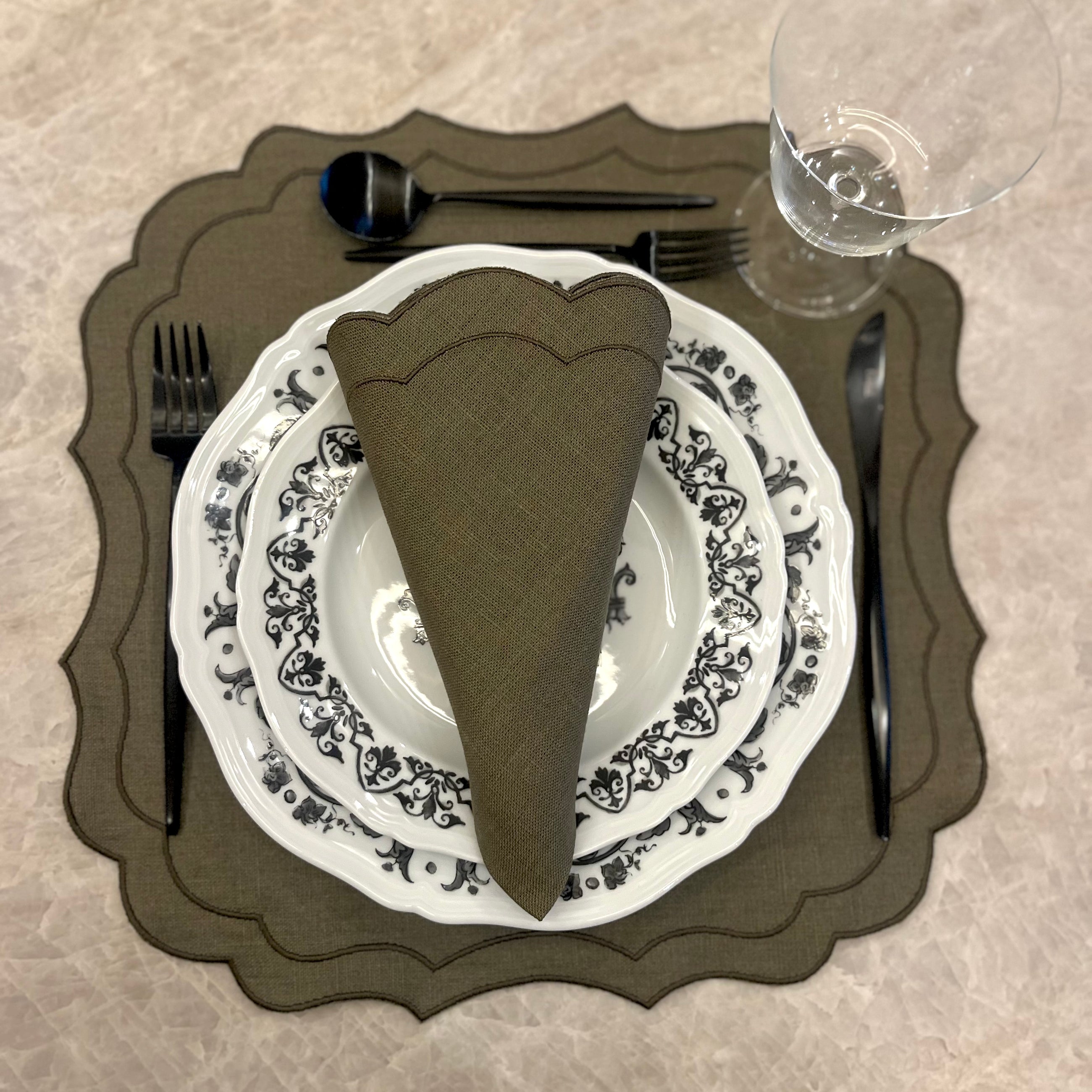 PLACEMAT KRINKLE OLIVE - SET OF 4