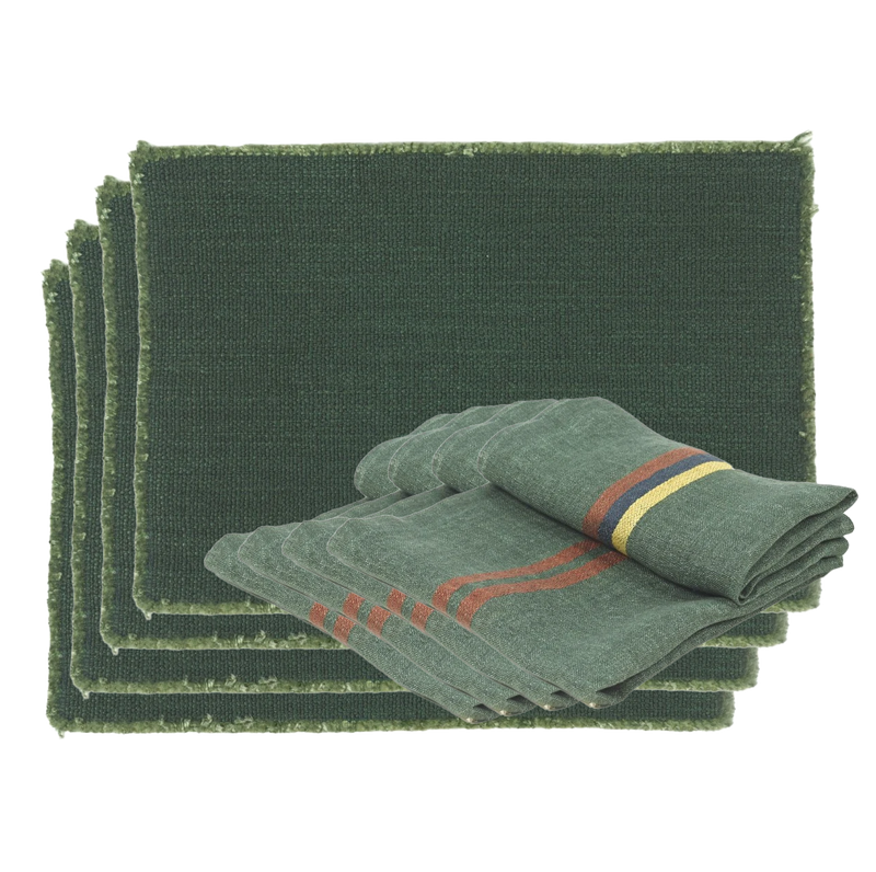 PLACEMAT JASPER HUNTER GREEN & NAPKIN GEORGE - SET OF 4