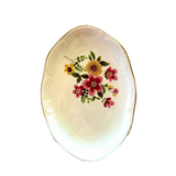 ASSIETTE DE SERVICE OVALE FLORAL VINTAGE