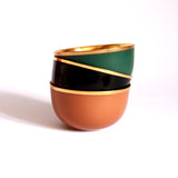 CHAMPAGNE BOWL BELVEDERE FOREST GREEN MAT AND GOLD