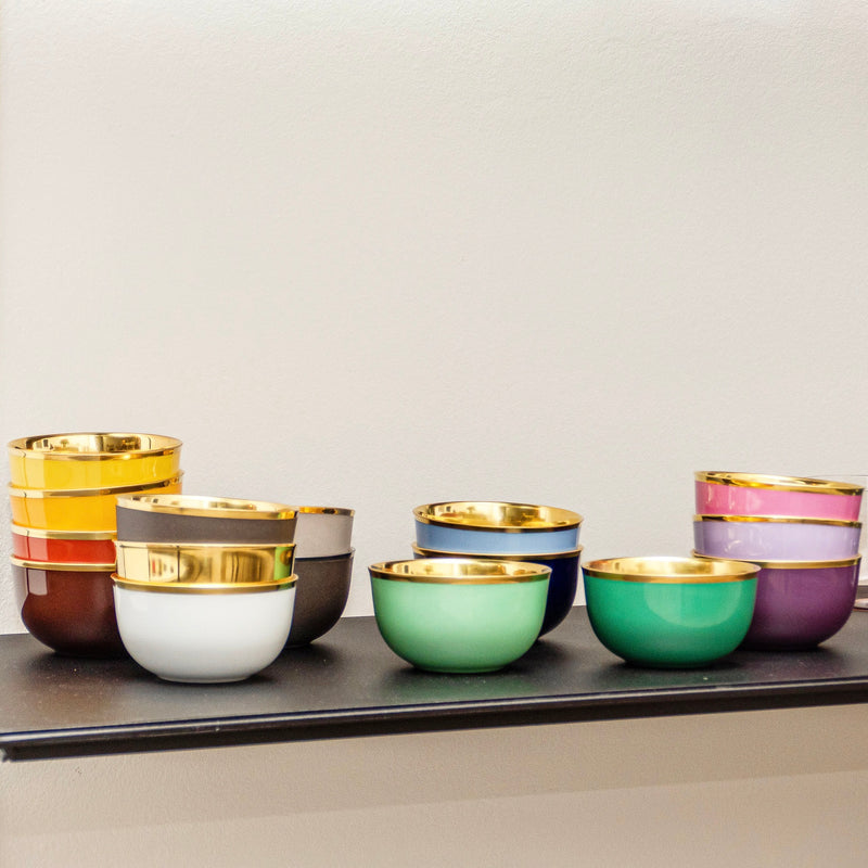 CHAMPAGNE BOWL BELVEDERE EMERALD AND GOLD