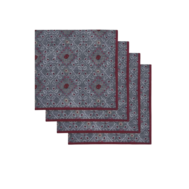 BANJARA NAPKIN - GREY ROSE - SET OF 4