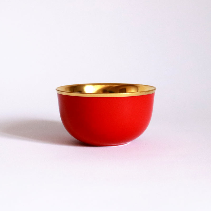 CHAMPAGNE BOWL BELVEDERE CARMINE RED AND GOLD