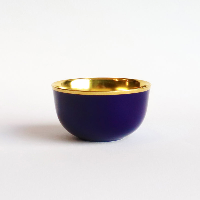 CHAMPAGNE BOWL BELVEDERE COBALT AND GOLD