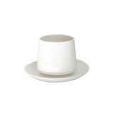 CUP AND SAUCER SIMPLE BLANCHE - SET OF 6
