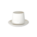 TASSE ET SOUCOUPE SIMPLE BLANCHE &amp; OR - LOT DE 4