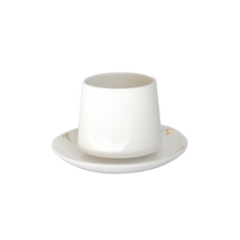 TASSE ET SOUCOUPE SIMPLE BLANCHE &amp; OR - LOT DE 4