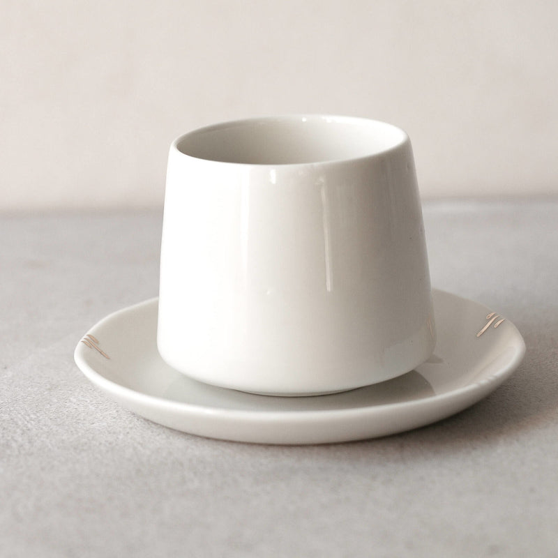 CUP AND SAUCER SIMPLE BLANCHE - SET OF 6
