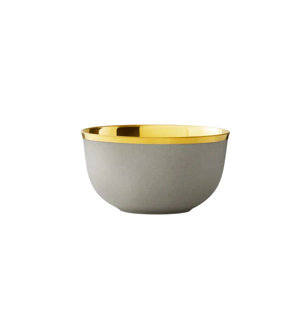 CHAMPAGNE BOWL BELVEDERE SMOKE GREY MAT AND GOLD