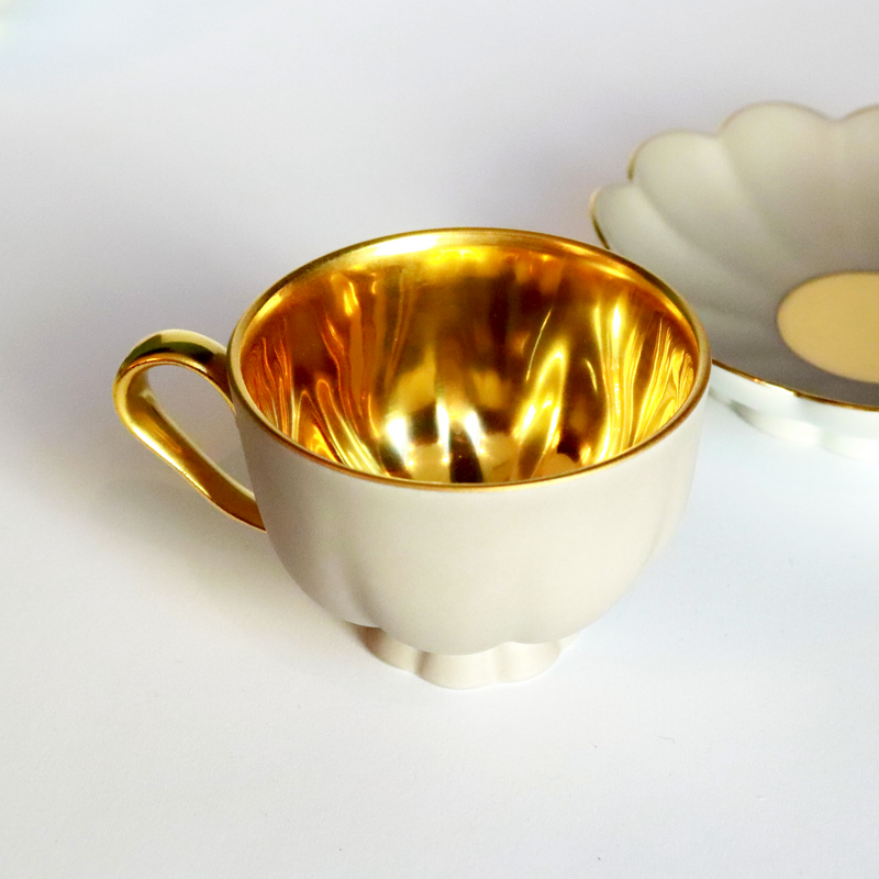 ESPRESSO CUP MELONE - POWDER PINK AND 24 KT GOLD