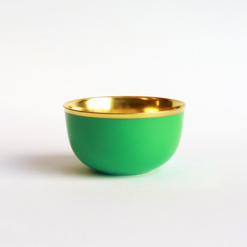CHAMPAGNE BOWL BELVEDERE LIGHT GREEN AND GOLD