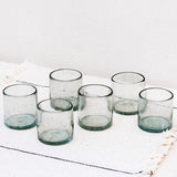 SMALL GLASS CRACKLED GLASSES - SET OF 4
