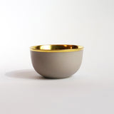 CHAMPAGNE BOWL BELVEDERE SMOKE GREY MAT AND GOLD