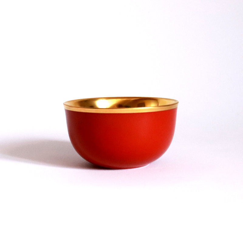 CHAMPAGNE BOWL BELVEDERE TERRA RED AND GOLD